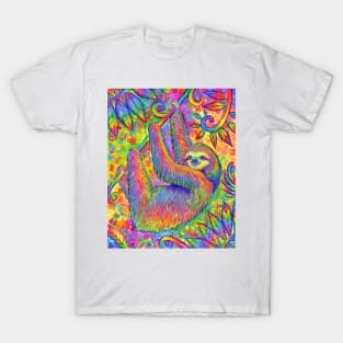 Psychedelic Rainbow Sloth T-Shirt